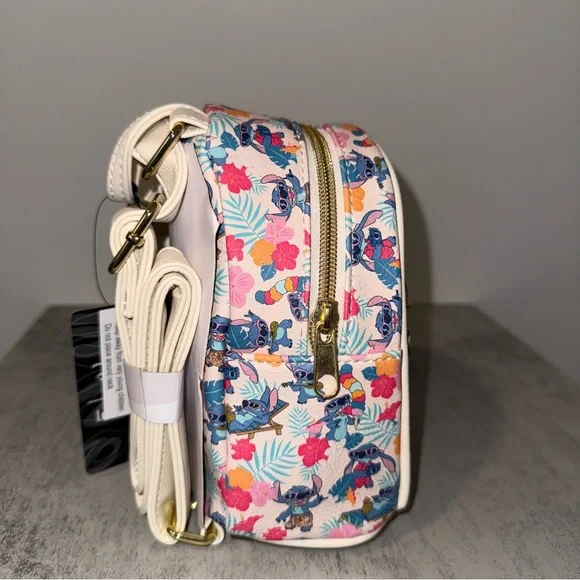 Loungefly Lilo And Stitch Sunglasses Tropical Flowers Micro Mini Backpack New - Picture 2 of 6